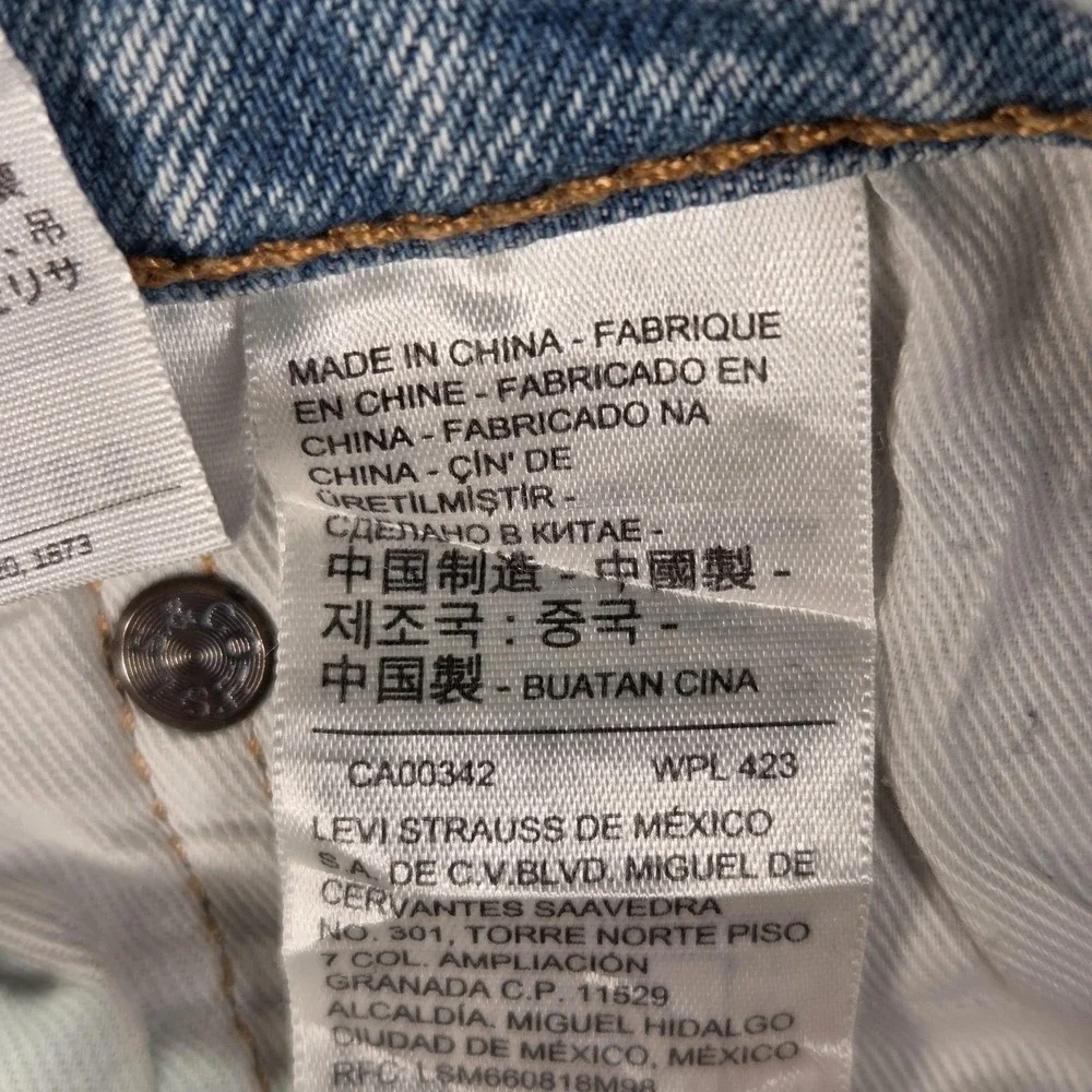 Levis Jeans Mens Selvedge Blue Light Wash Slim Thrashed Fits‎ 34x27
